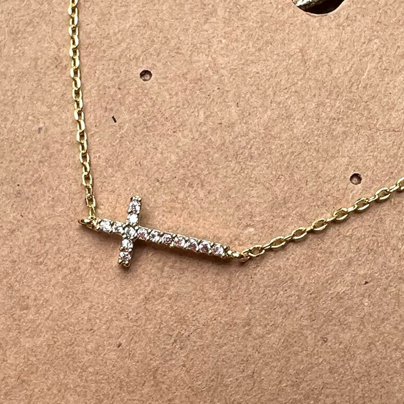 Must Have Gold Necklace with Pave Crystal Accents 18” - Picture 2 of 4